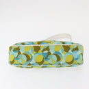 CELINE Accessory Pouch Canvas Green Silver Auth 157942-5