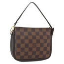 LOUIS VUITTON Damier Ebene Trousse Makeup Pouch N51982 LV Auth 157945-1