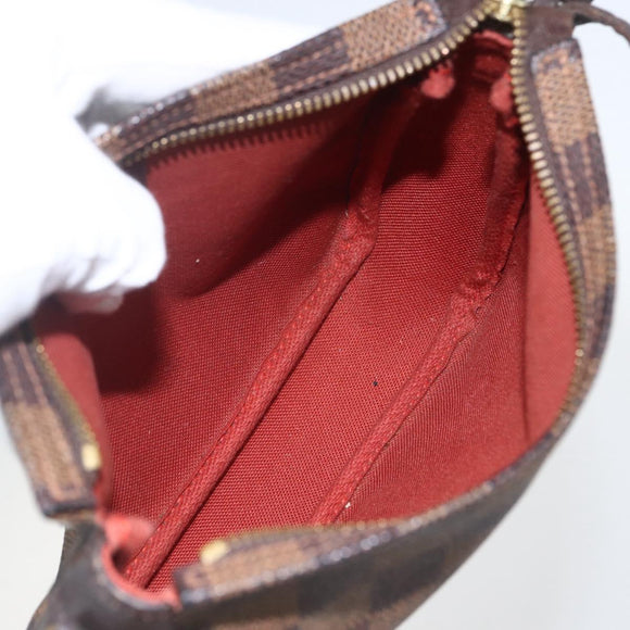 LOUIS VUITTON Damier Ebene Trousse Makeup Pouch N51982 LV Auth 157945