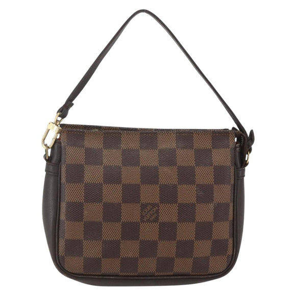 LOUIS VUITTON Damier Ebene Trousse Makeup Pouch N51982 LV Auth 157945