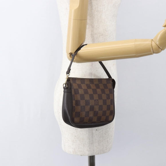 LOUIS VUITTON Damier Ebene Trousse Makeup Pouch N51982 LV Auth 157945