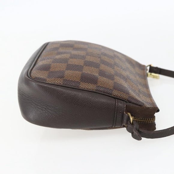 LOUIS VUITTON Damier Ebene Trousse Makeup Pouch N51982 LV Auth 157945