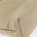 CHANEL Chain Shoulder Bag Leather Ivory Gold CC Auth 157949A-10