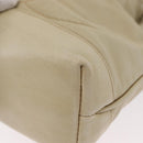 CHANEL Chain Shoulder Bag Leather Ivory Gold CC Auth 157949A-11