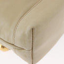 CHANEL Chain Shoulder Bag Leather Ivory Gold CC Auth 157949A-12