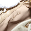 CHANEL Chain Shoulder Bag Leather Ivory Gold CC Auth 157949A-17