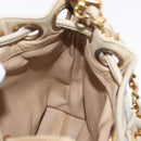 CHANEL Chain Shoulder Bag Leather Ivory Gold CC Auth 157949A-17