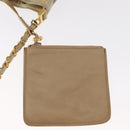 CHANEL Chain Shoulder Bag Leather Ivory Gold CC Auth 157949A-20