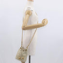 CHANEL Chain Shoulder Bag Leather Ivory Gold CC Auth 157949A-23