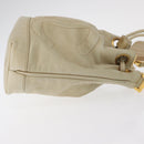 CHANEL Chain Shoulder Bag Leather Ivory Gold CC Auth 157949A-3