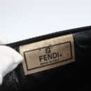 FENDI Pecan Canvas Pouch PVC Black Brown Auth 157951-12