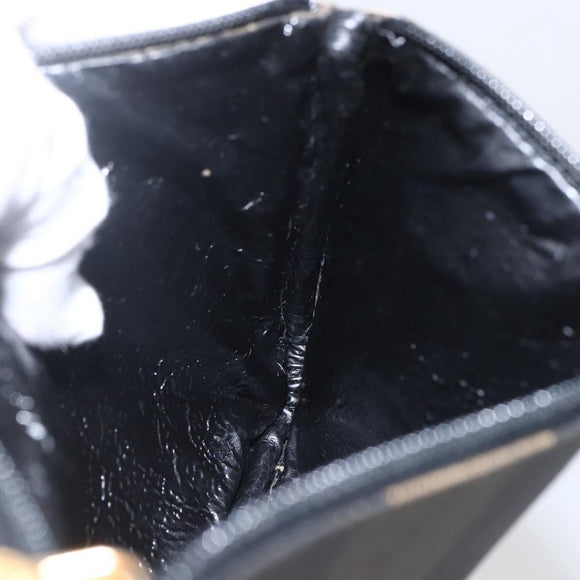 FENDI Pecan Canvas Pouch PVC Black Brown Auth 157951