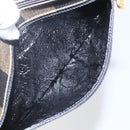 FENDI Pecan Canvas Pouch PVC Black Brown Auth 157951-11