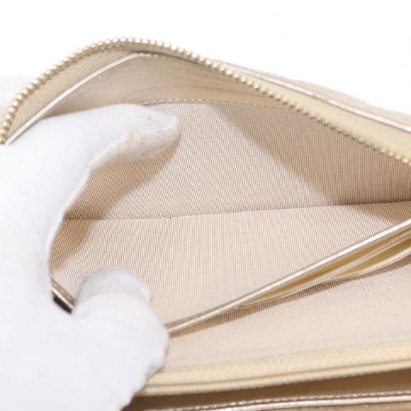 CHANEL Matelasse Long Wallet Lamb Skin Gold CC Auth 157953