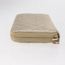 CHANEL Matelasse Long Wallet Lamb Skin Gold CC Auth 157953-4