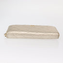 CHANEL Matelasse Long Wallet Lamb Skin Gold CC Auth 157953-6