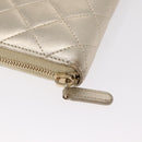 CHANEL Matelasse Long Wallet Lamb Skin Gold CC Auth 157953-7