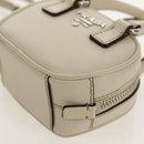 PRADA Pouch Safiano Ivory Silver Auth 157955V-16
