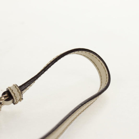 PRADA Pouch Safiano Ivory Silver Auth 157955V