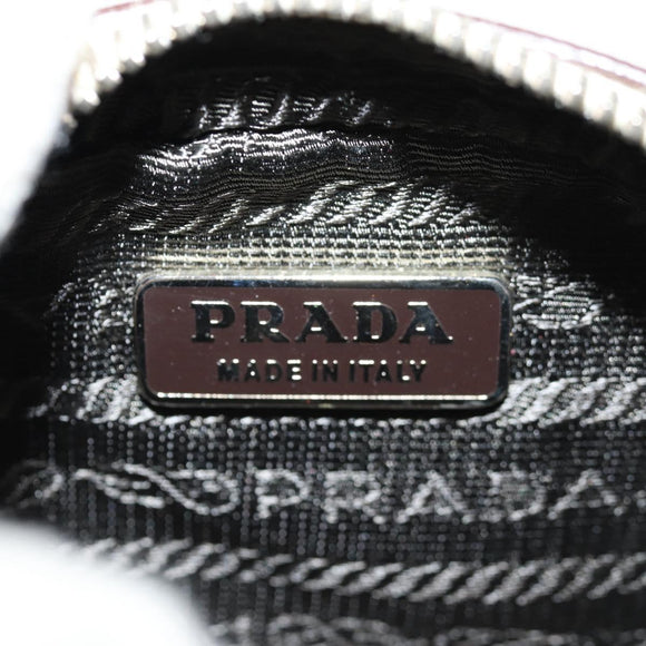 PRADA Pouch Safiano Ivory Silver Auth 157955V