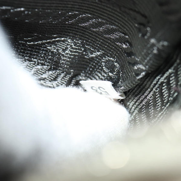 PRADA Pouch Safiano Ivory Silver Auth 157955V