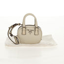 PRADA Pouch Safiano Ivory Silver Auth 157955V-12