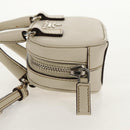 PRADA Pouch Safiano Ivory Silver Auth 157955V-3