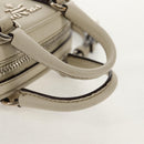 PRADA Pouch Safiano Ivory Silver Auth 157955V-7