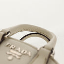 PRADA Pouch Safiano Ivory Silver Auth 157955V-14