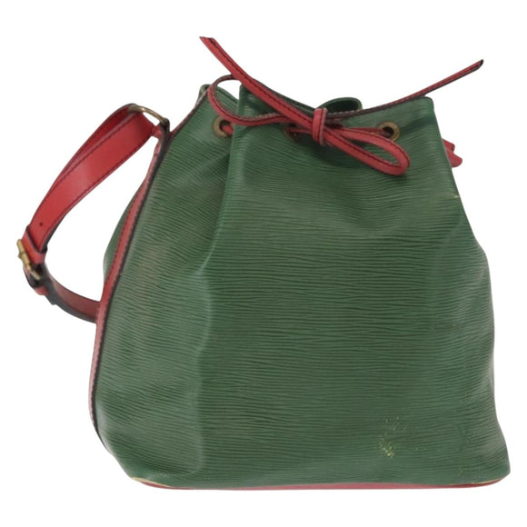 LOUIS VUITTON Epi Petit Noe Shoulder Bag Bicolor Green Red M44147 LV Auth 157957