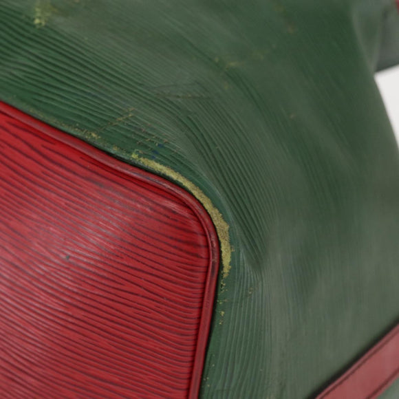 LOUIS VUITTON Epi Petit Noe Shoulder Bag Bicolor Green Red M44147 LV Auth 157957