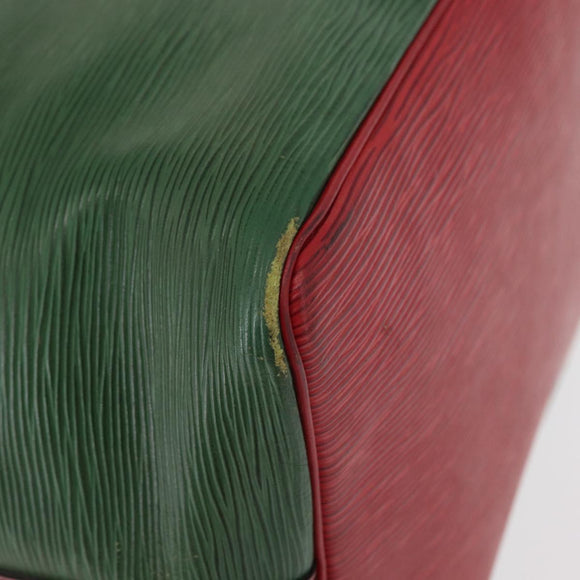 LOUIS VUITTON Epi Petit Noe Shoulder Bag Bicolor Green Red M44147 LV Auth 157957
