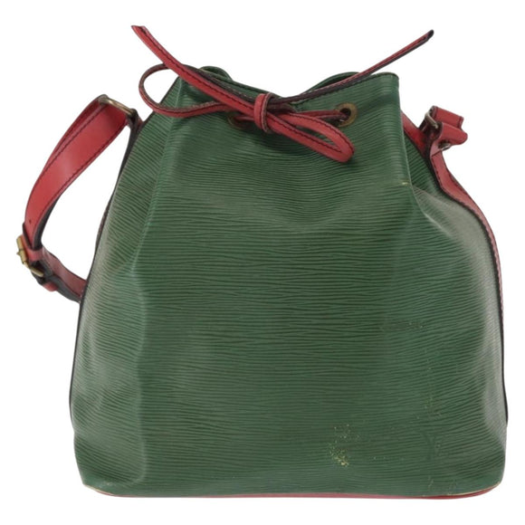 LOUIS VUITTON Epi Petit Noe Shoulder Bag Bicolor Green Red M44147 LV Auth 157957