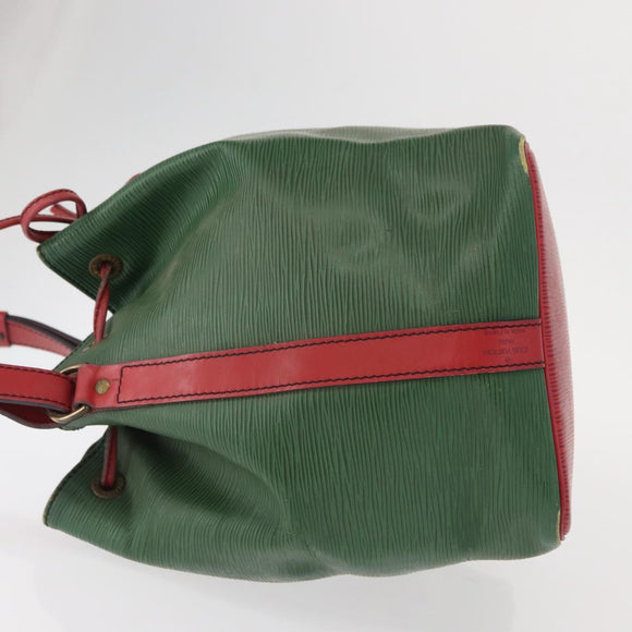 LOUIS VUITTON Epi Petit Noe Shoulder Bag Bicolor Green Red M44147 LV Auth 157957
