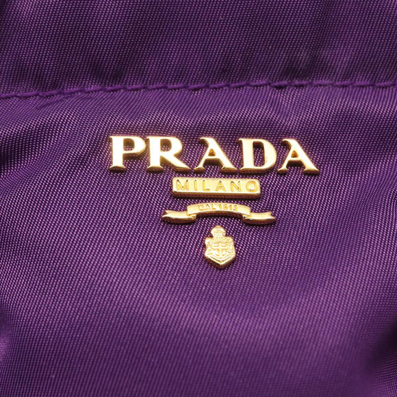 PRADA Glasses Pouch Nylon Purple Gold Auth 157958