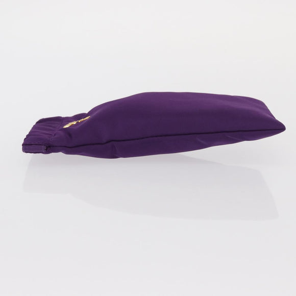 PRADA Glasses Pouch Nylon Purple Gold Auth 157958