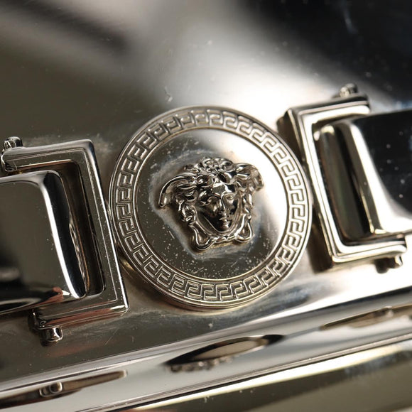 VERSACE Medusa Chain Shoulder Bag metal Silver tone Auth 157963V