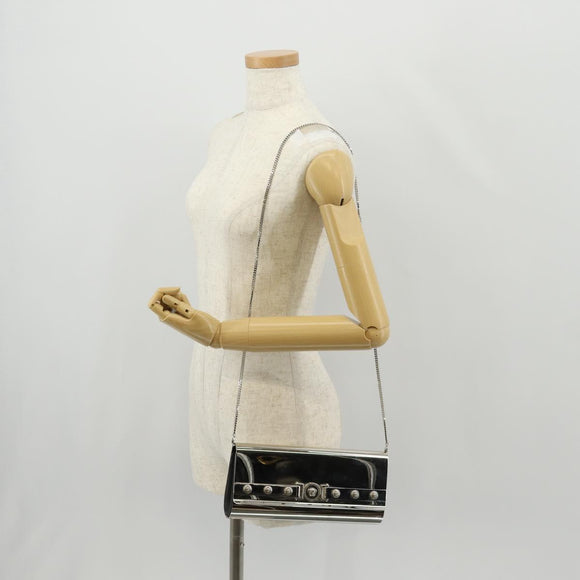 VERSACE Medusa Chain Shoulder Bag metal Silver tone Auth 157963V