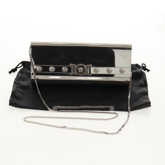 VERSACE Medusa Chain Shoulder Bag metal Silver tone Auth 157963V