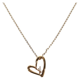 LOUIS VUITTON Collier Heart Falling Love Necklace Gold M00465 LV Auth 157967SAM
