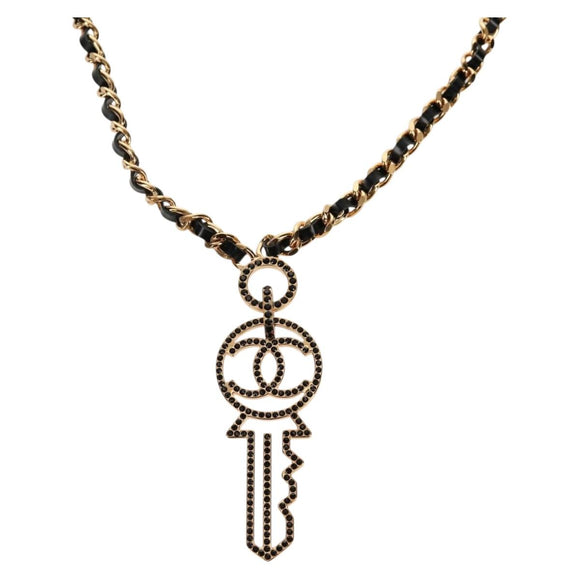 CHANEL Necklace metal Gold CC Auth 157977SM