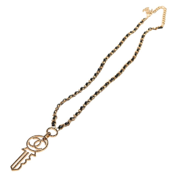 CHANEL Necklace metal Gold CC Auth 157977SM