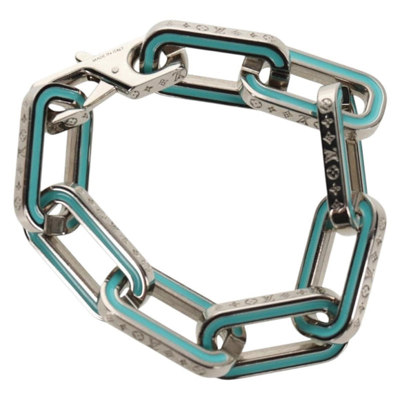 LOUIS VUITTON Brassle Monogram Links Bracelet metal Silver M80195 Auth 157982SM
