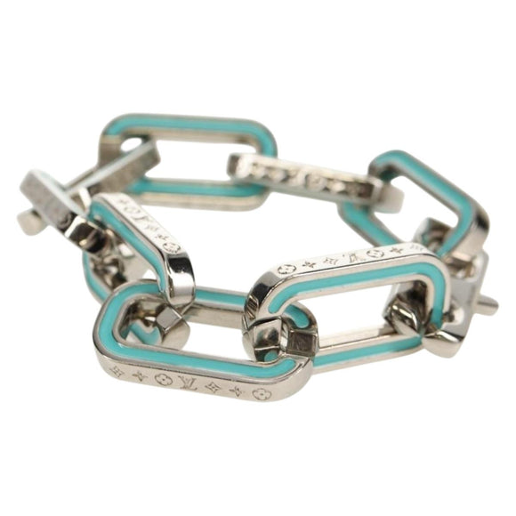 LOUIS VUITTON Brassle Monogram Links Bracelet metal Silver M80195 Auth 157982SM