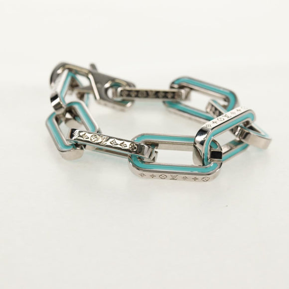 LOUIS VUITTON Brassle Monogram Links Bracelet metal Silver M80195 Auth 157982SM