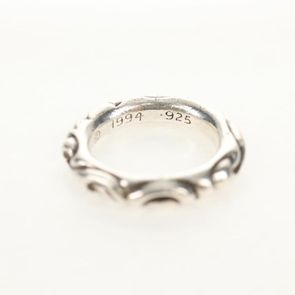 Chrome Hearts Scroll banding Ring Ag925 Silver Auth 157983SAM