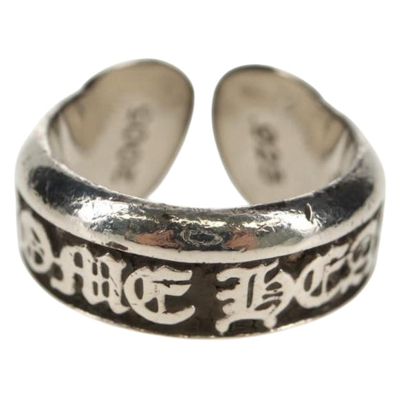 Chrome Hearts Small Scroll Label Ring Ag925 Silver Auth 157986M
