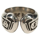 Chrome Hearts Small Scroll Label Ring Ag925 Silver Auth 157986M-2