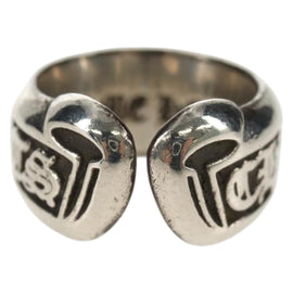 Chrome Hearts Small Scroll Label Ring Ag925 Silver Auth 157986M - 0