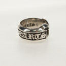 Chrome Hearts Small Scroll Label Ring Ag925 Silver Auth 157986M-4